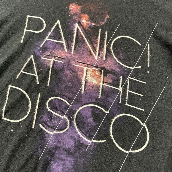 Panic at‎ the Disco Shirt Mens Medium Black Band Tee Tour Y2K Retro Graphic - Picture 3 of 9